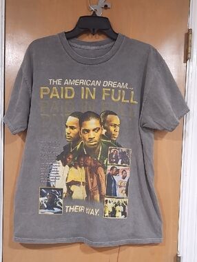 Ripple Junction Gray 'Paid In Full' Graphic Tee with Yellow Print